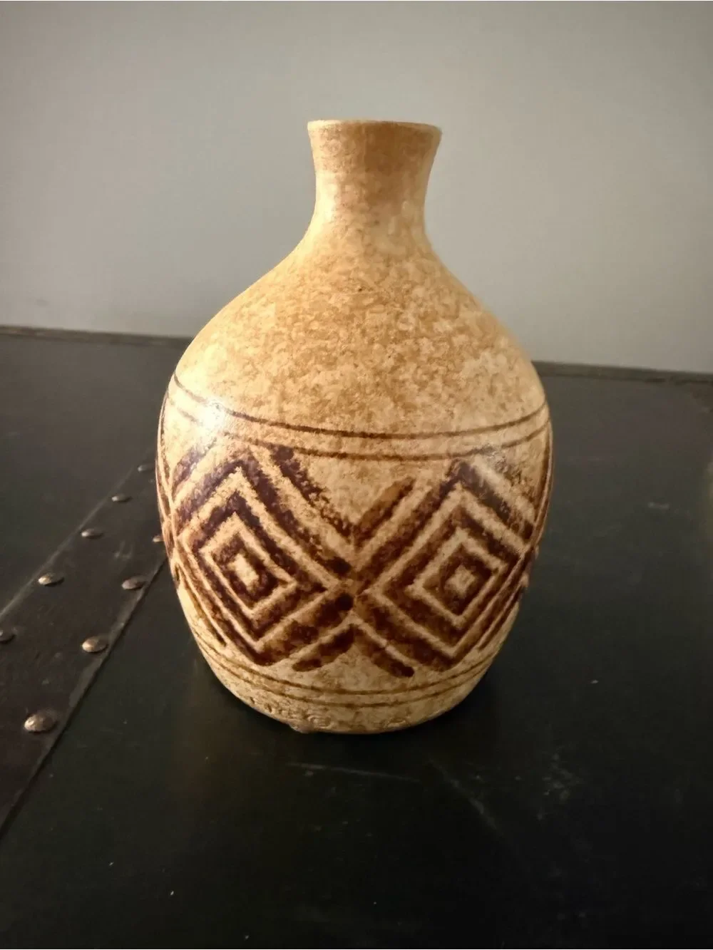 Vintage Pottery Craft USA Vase Robert Maxwell Geometric MCM